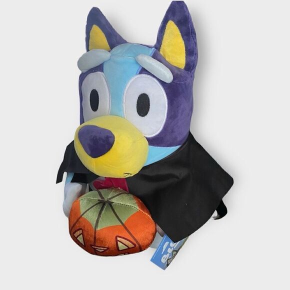 Bluey Gemmy 18.5” Greeter Halloween Vampire With Pumpkin Brand New With Tags - Picture 2 of 8